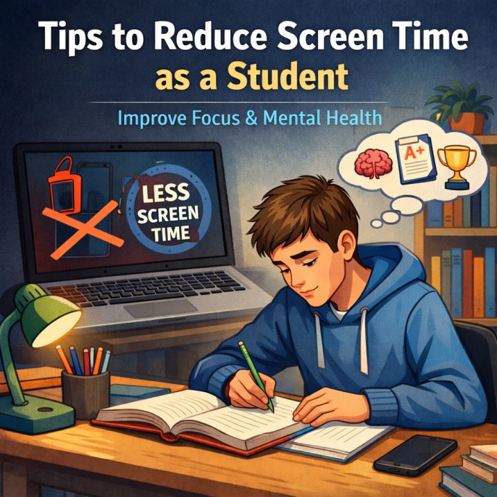 10 Practical Tips to Reduce Screen Time as a Student (Improve Focus & Mental Health)